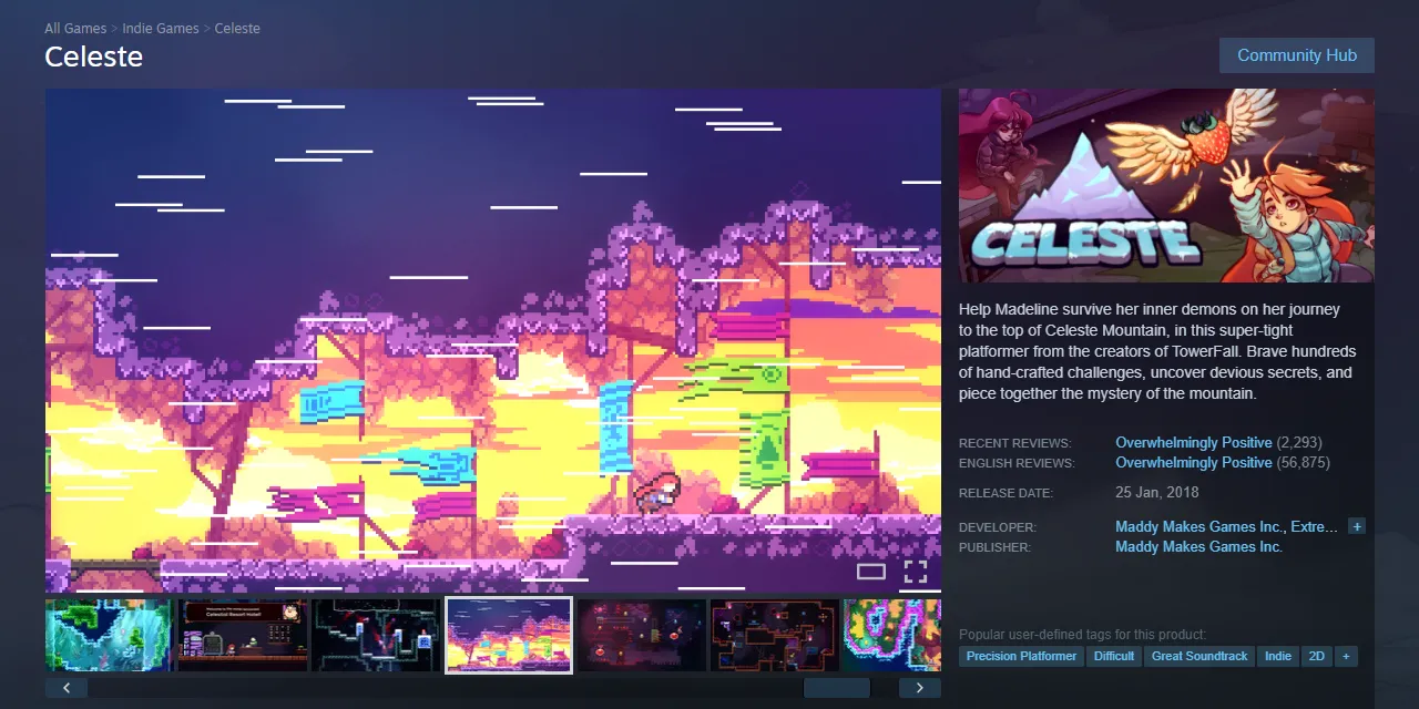 Exemple de page de boutique Steam, la vitrine où s'affichent les nouvelles sorties populaires
